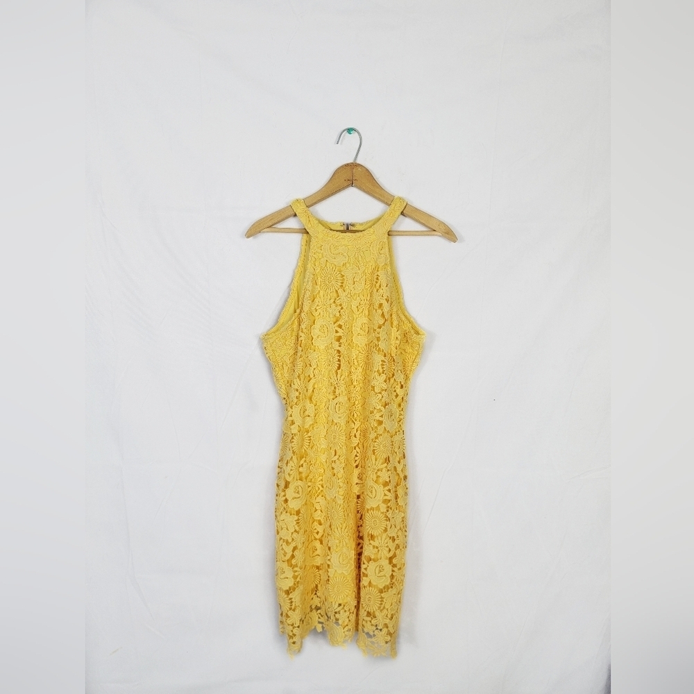Women's XL Lulus Yellow Lace Dress